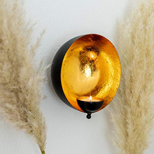 Teelichthalter Wand gold 2er Set, Wanddeko Metall, Deko Wohnzimmer, Deko gold für Weihnachten – Bild 6