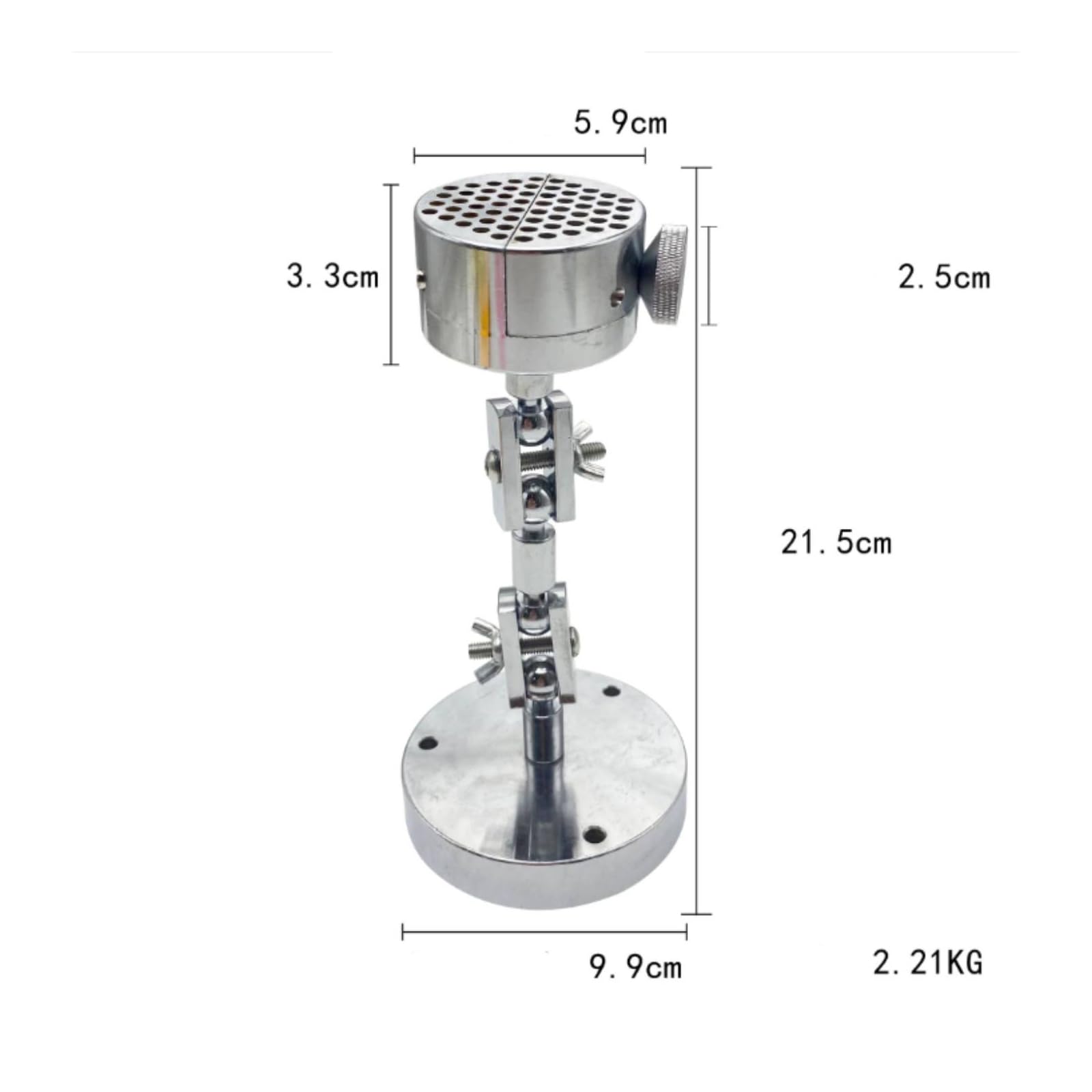 Abrazadera de Joyería Ajustable de Mano Soporte de Banco Fijación Precisa Cabezal Redondo Perforado Base Estable 9.9 Cm Acero Resistente Adecuada para