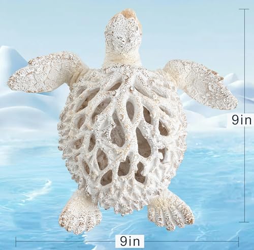 Escultura Tortuga Marina Blanco Decoración Hogar Oficina miniatura 4