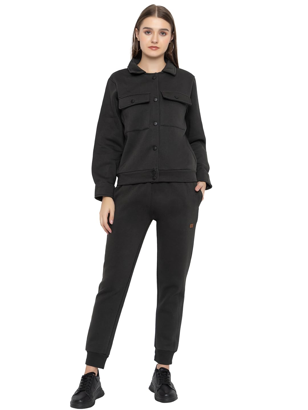 Women Winter Casual co ords Set Track Suit Jacket Trackpant-image-42