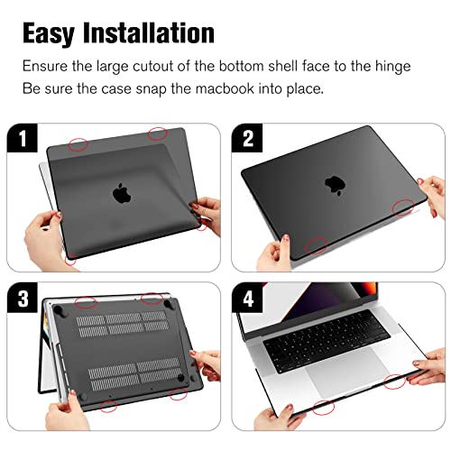Fintie Hülle Kompatibel mit MacBook Pro 16 (2026-2021) M5 M4 M3 M2 M1 Pro/Max A3428 A3429 A3186 A3403 A2991 A2780 A2485, Ultradünne Hartschale Schutzhülle Kompatibel mit MacBook Pro 16‘’, Schwarz