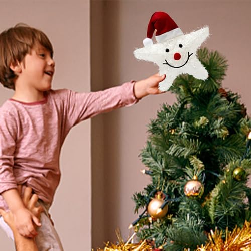 Estrella luminosa de Navidad a pilas para la cima del árbol y mesas de buffet 3