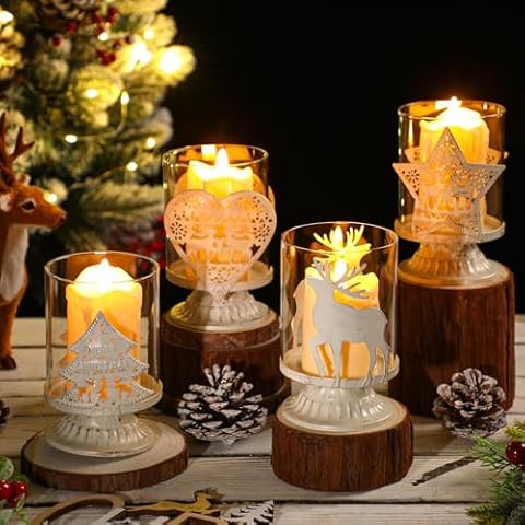Havawish Vintage Christmas Candle Holders Cover