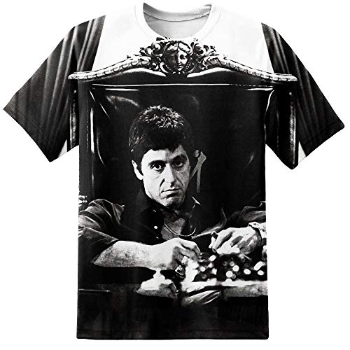 DPX-1 Hommes Scarface Sur Tous Film Fauteuil T-Shirt Logo Al Pacino Goodfellas Gangster - Multicolore, Small