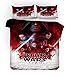NICHIYO Star Wars Komplet pościeli – poszwa na kołdrę i poduszkę, mikrofibra, druk cyfrowy 3D, trzyczęściowy komplet pościeli (poszwa na kołdrę + poszewki na poduszki) – 3, rozmiar King 240 x 220 cm