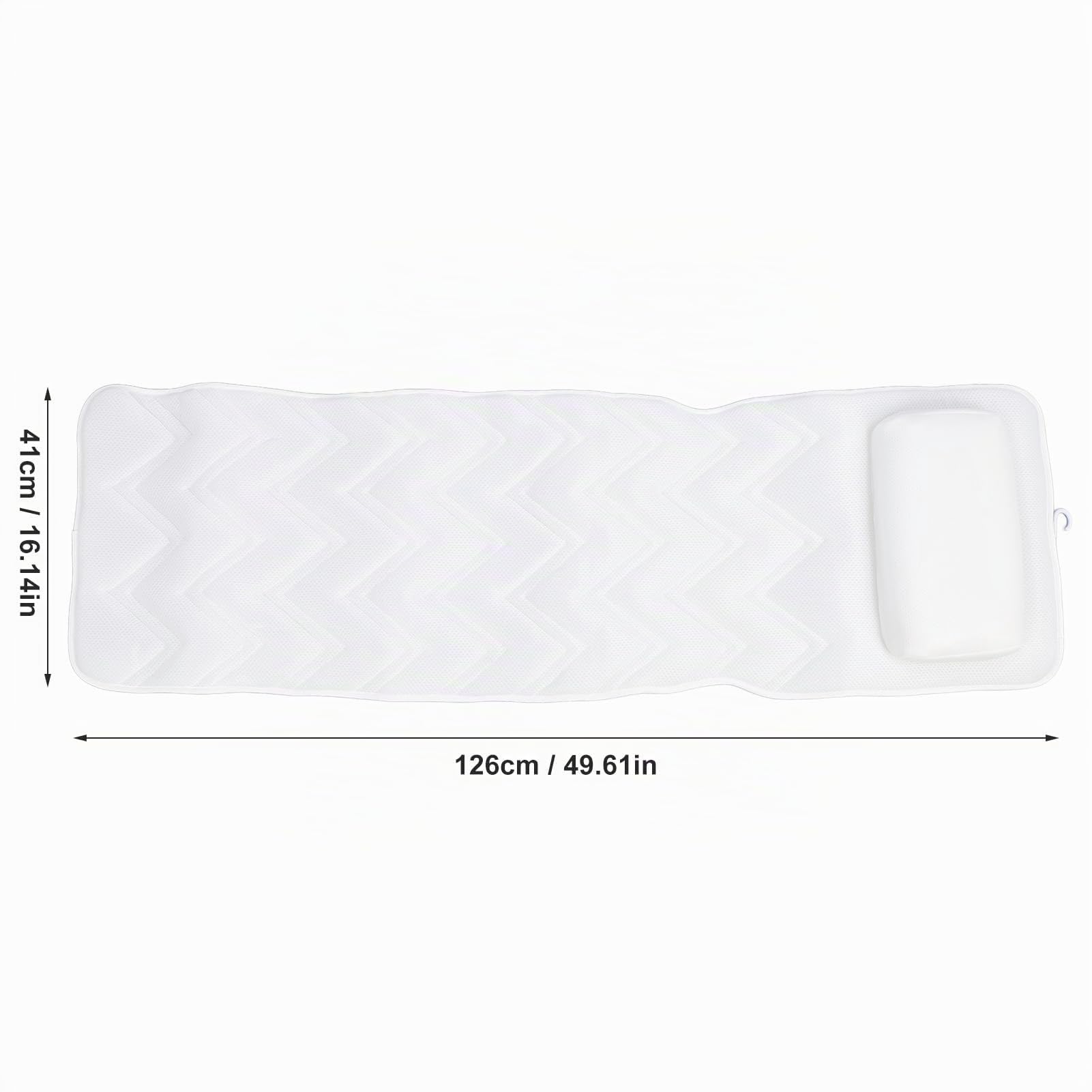 Almohada de Baño de Poliéster de Cuerpo Completo, Cojín para Colchón con Malla Transpirable 5D, 13 Ventosas Antideslizantes para Bañera