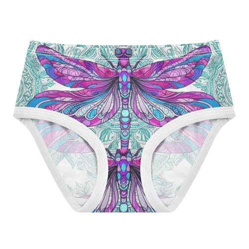 Vibrant Purple Dragonflies Green Toddler Underwear Floral 2t Cotton Little Girl Panties Print Underpants Briefs