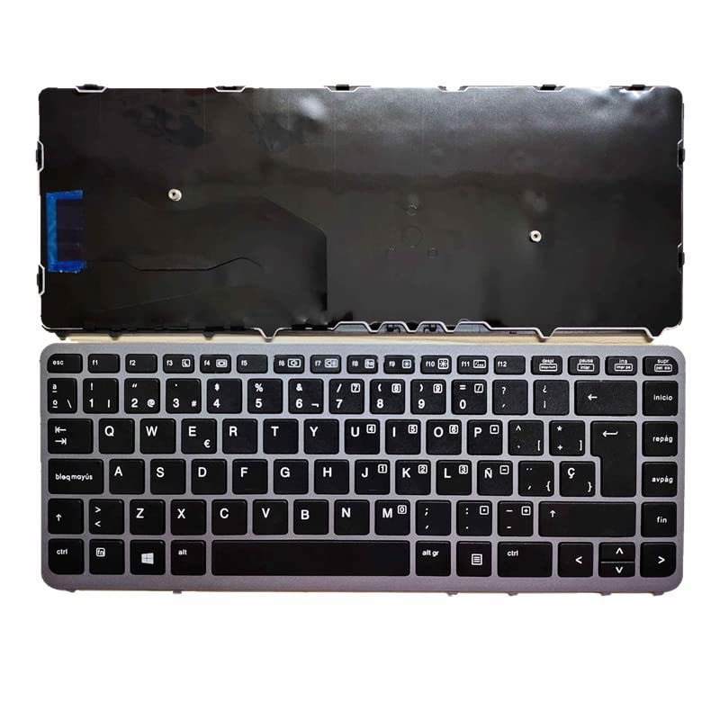 Clavier Espagnol HP Elitebook 840 850 G1 G2 Remplacement de Touches Usées Version Silver