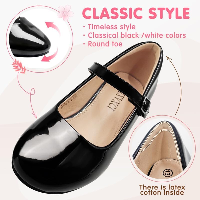 Girls Dress Shoes Flower Girls Princess Shoes Low Heels Mary Jane for Party Wedding Communion (Little/Big Kid)3