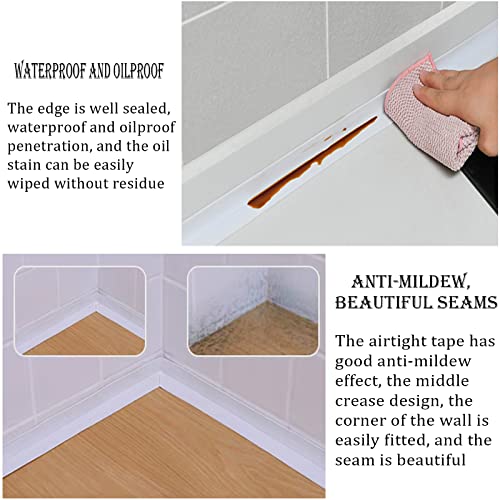image for Touchfutrue 2 Pack Bathroom and Kitchen Caulking Tape Sealer,PVC Seali