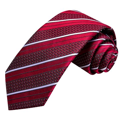 Image of Hi-Tie Men Ties Sets Silk Stripe Paisley Necktie Pocket Square Cufflinks for Business Wedding