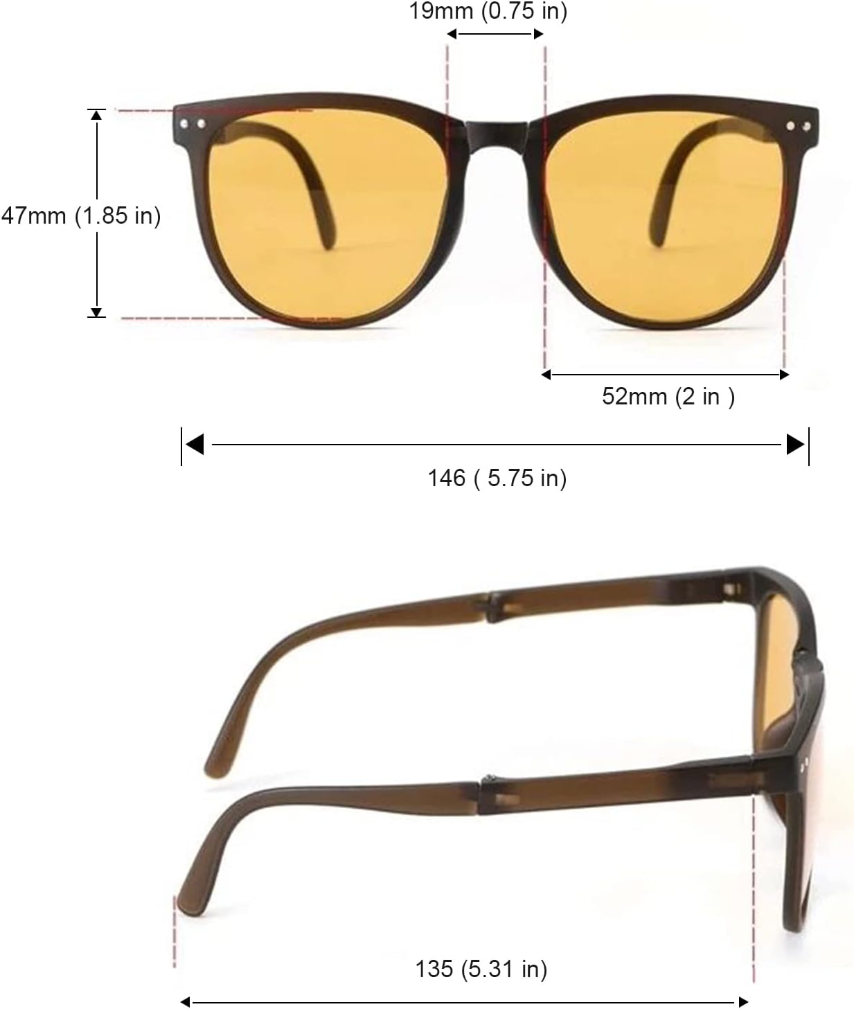 GIFIORE Folding Polarized Sunglasses for Women Men Foldable Driving Anti-glare Sun Glasses with Case,Ultralight 19g - Image 3