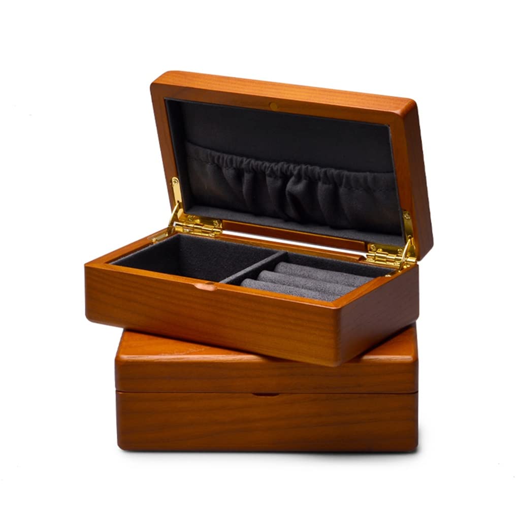 GANFANREN Multi-Function Jewelry Organizer Case Wooden Ring Box Earrings Display Box Accessories Package