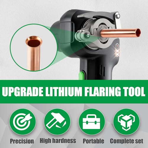 Image of Super Stars Power Flaring Tool Kit ST-E800 - Cordless 45 Degree Automatic Flaring Tool for HVAC Copper Aluminum Tubing R410A R32