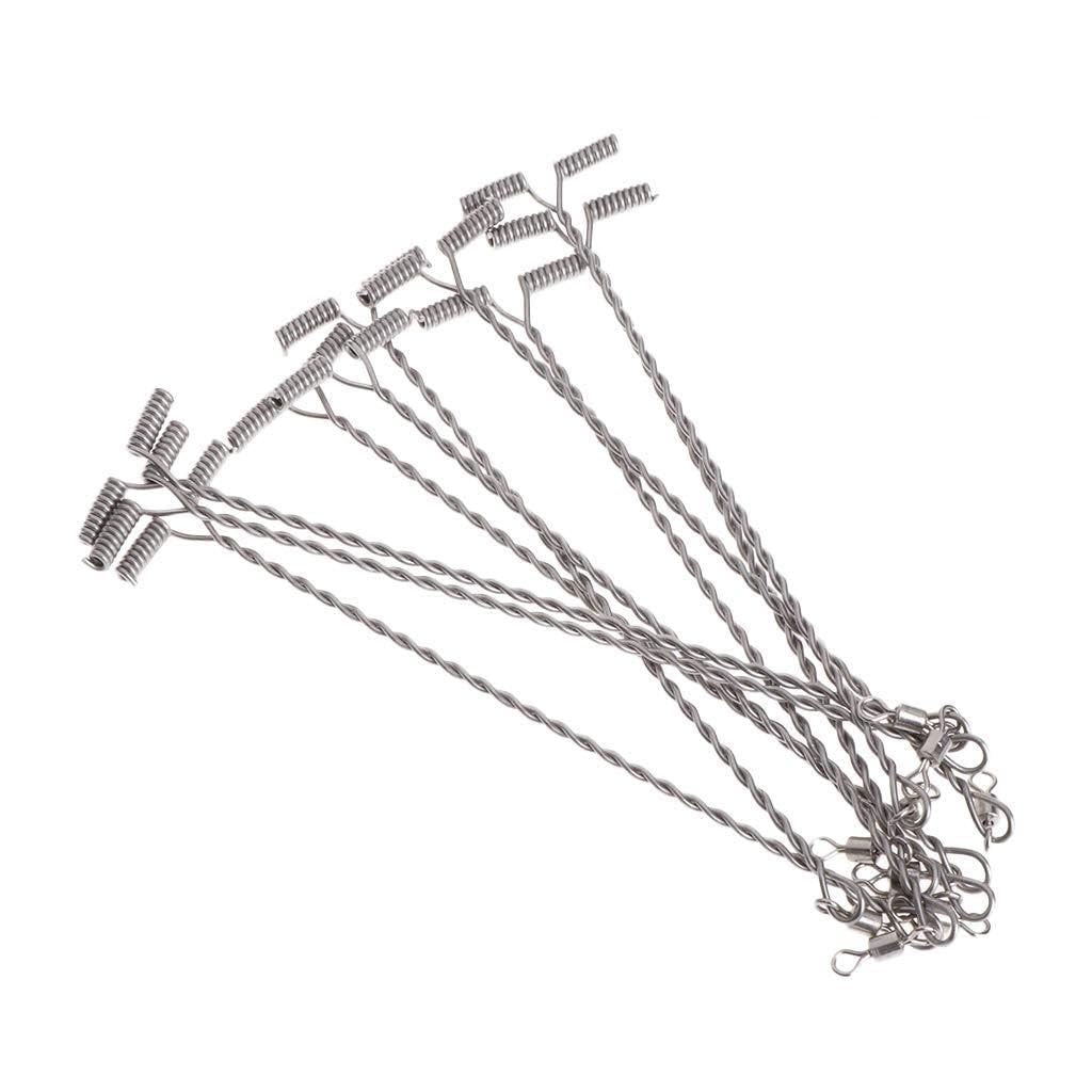 Yuxita As Pictures Shown Fishing Wire Arm10pcs With For T Shaped Stainless Steel 9/12/15Cm Tackle For Outdoor Traveling Camping Go