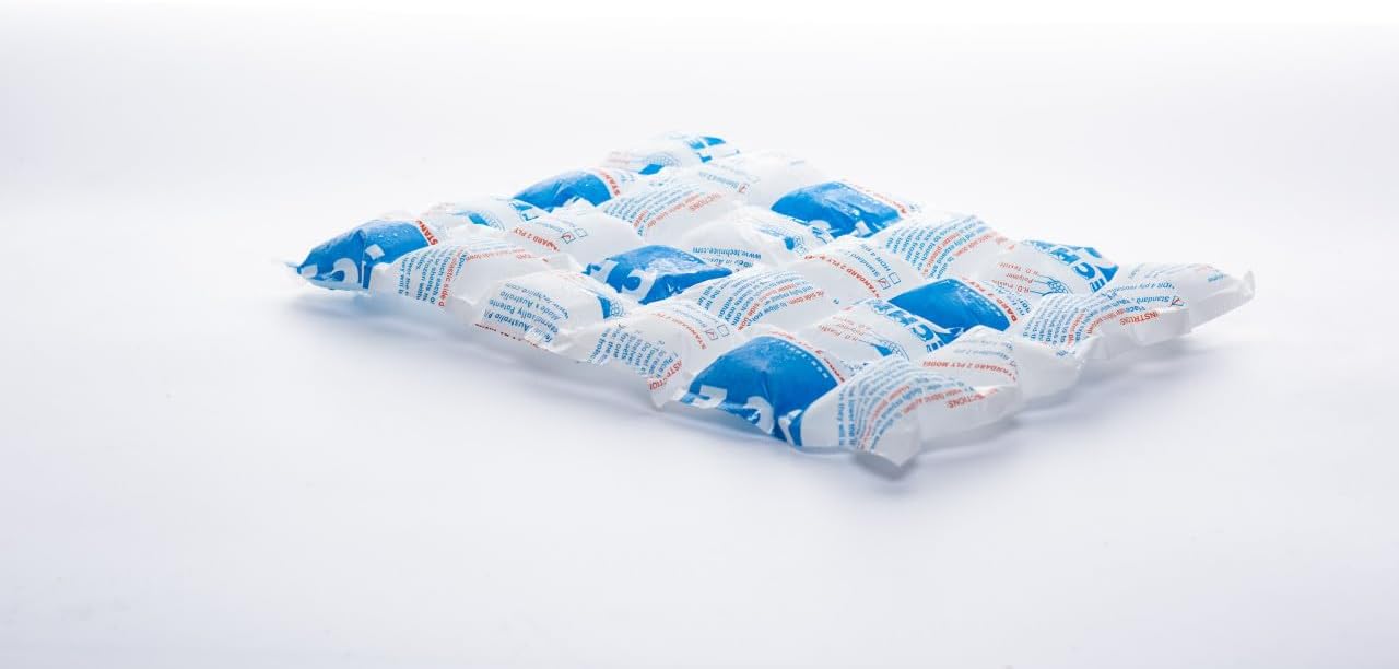 Techni-Ice - Reusable Ice Packs – Heavy Duty 4-Ply Sheets for Food Service | Keeps Food Cold for Days | Non-Toxic, Flexible, and Cut-to-Size | 10-Sheets