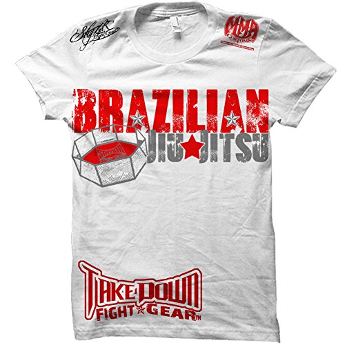 Muay Thai Fighting Tiger Adult MMA Shorts Sleeve T-Shirt Top UFC Tapout Muay Thai (XL, Black/Red White Logo)