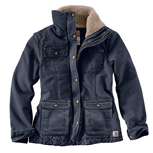 Carhartt Women's Weathered Duck Wesley Coat, Hudson Blue, Medium