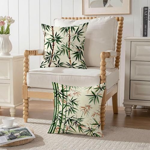 Housse coussin 60x60cm pour salon et chambre décor vintage vert - 4