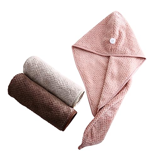 Beaupretty 3 Pçs Touca De Banho Absorvente Macio Toalhas De Microfibra Toalha De Secagem Rápida Toal