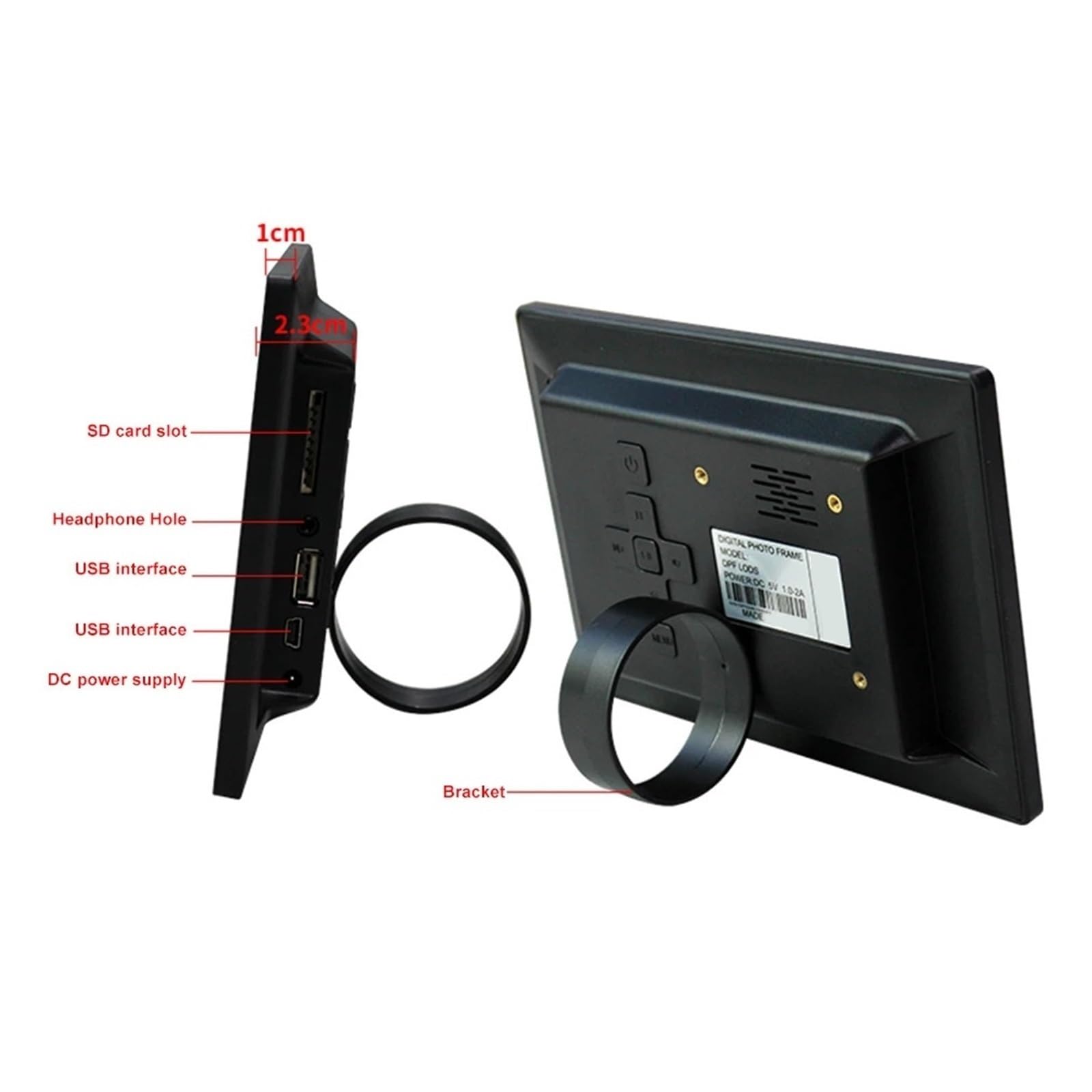 7 Cal Cyfrowa Ramka Na Zdjęcia HD 800x480 LED Inteligentny Elektroniczny Album Fotograficzny LCD Ramka Na Zdjęcia MP3 MP4 Odtwarzacz Muzyczny Z Pilotem(Black)