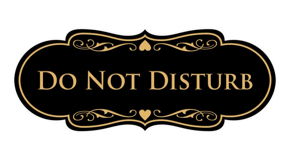 Designer Do Not Disturb Sign (Black/Gold) - Small