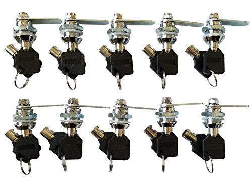 Admiral Locks Tubular Cam Lock, Keyed Alike, Retaining Key (Chrome Pack of. 10, 5/8" Retaining)