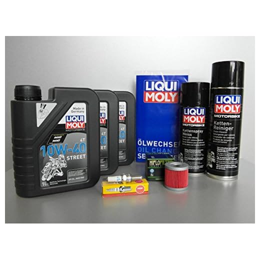 Underhåll och service set för Quad Suzuki LTZ 400 oljefilter, tändstift och Oel, kedjor