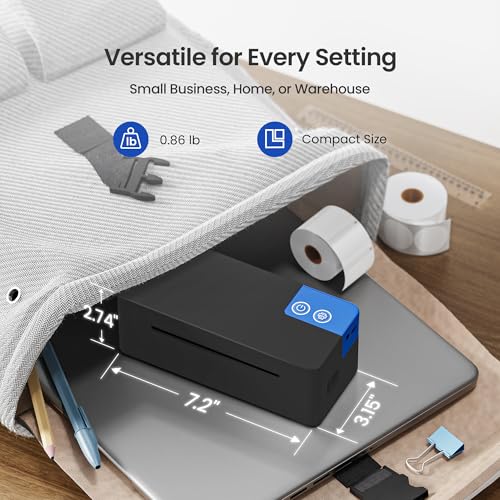 Image of 4x6 Bluetooth Thermal Shipping Label Printer, Portable Label Printer