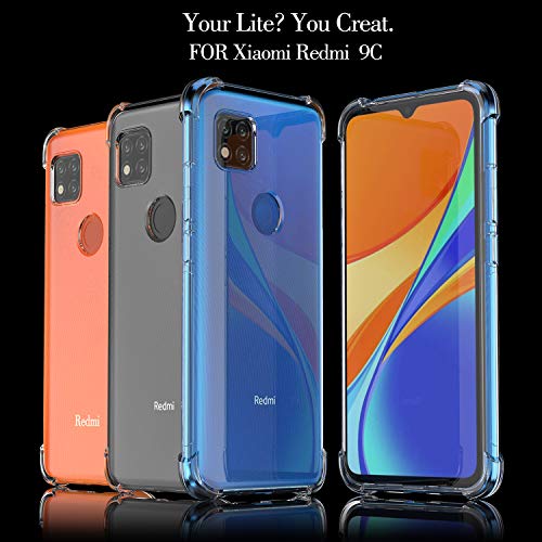 Ferilinso 2 Pack Screen Protector & Silicone TPU Case for Xiaomi Redmi 9C, Tempered Glass with Anti-Fingerprint Coating - Image 2