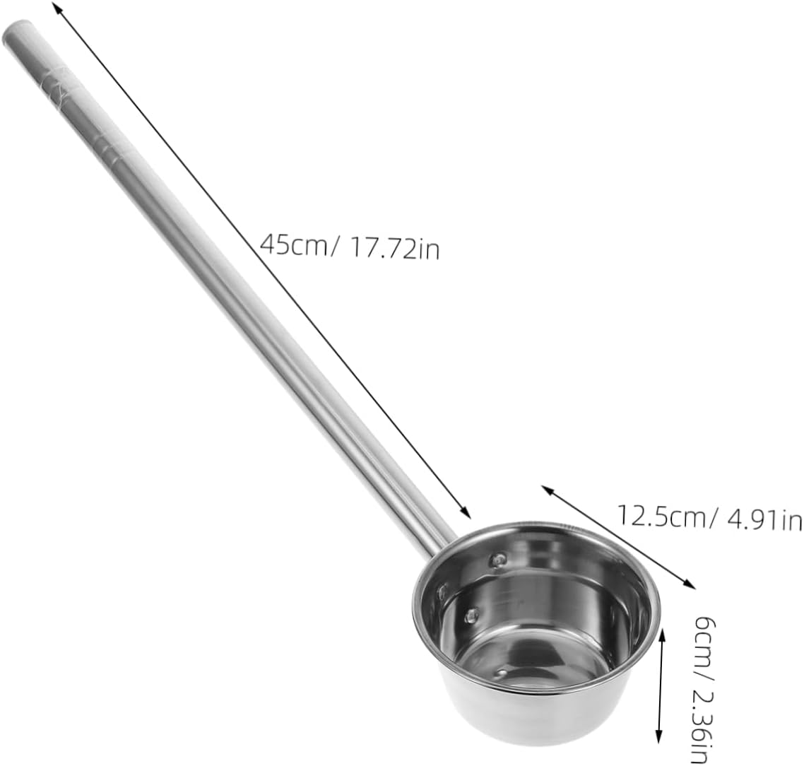 Stainless Steel Long Handle Water Dipper Ergonomic Garden Watering Ladle for Efficient Plant Care Capacity for Kitchen and Bathroom Use