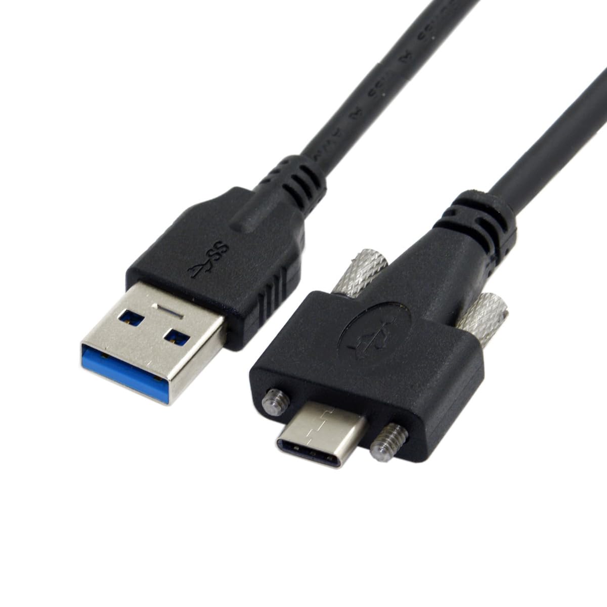 chenyang USB 3.0 to USB C Dual Locking Connector Data Cable with Panel Mount Screw for Industrial Camera 1.2M