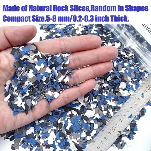Epoxy Floor Flakes 1Lb, Decorative Floor Coating Flakes for Epoxy Flooring, Enhances Interior/Exterior Surfaces Epoxy Flakes for Garages, Basements Blend Decorative Color Chips