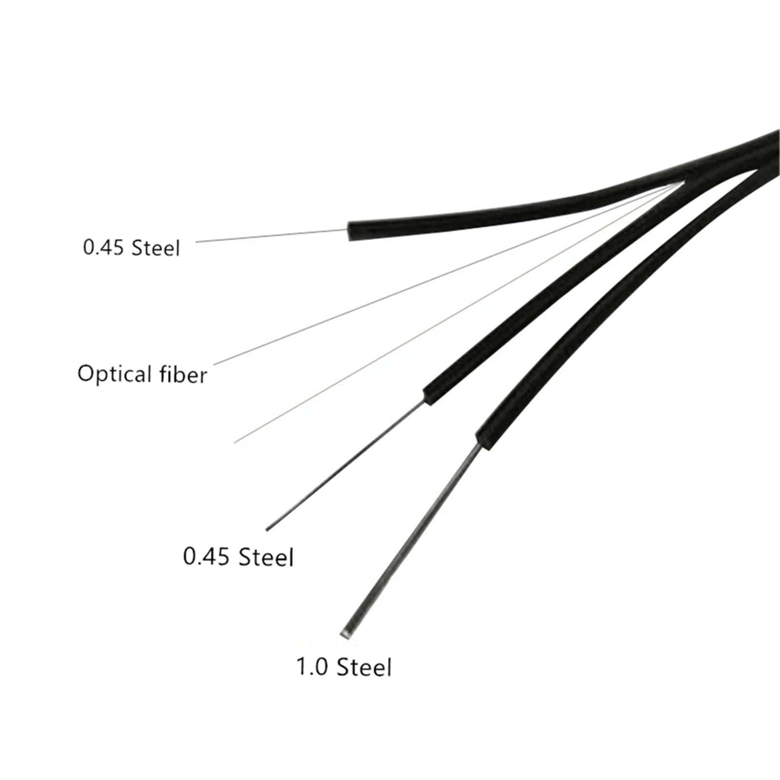 Câble de raccordement à fibre optique extérieur LC-LC Singlemode FTTH G652D 2-fils 3 fils d'acier 100 m 150 m 10 m - 500 m (100 m, noir)