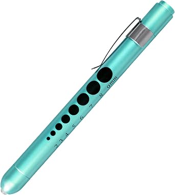 Diagnostic Medical Penlight, Mini Reusable LED Penlight Flashlight Pen Torch, Torch Doctor Nurse Emergency Pen Light with Pupil Gauge and Ruler Green