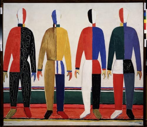 Toile Kazimir Malevich Sportifs colorés pour décoration de chambre moderne 60x90cm