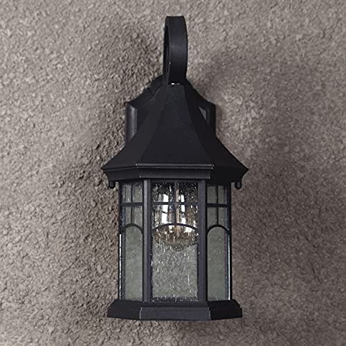 Lanterne antique applique murale rétro extérieure en métal noir - 7