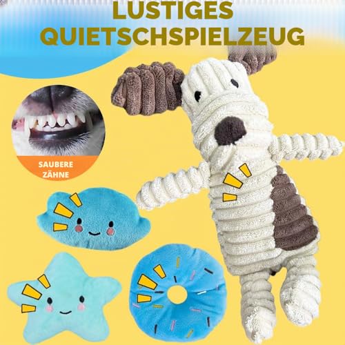 Speedy Panther 10 Stück Welpen Spielzeug Set - Plüsch Hundespielzeug mit Quietscher, Kauspielzeug & Ball für Kleine Hunde - Zahnpflege Welpenspielzeug & Zubehör für Junghunde