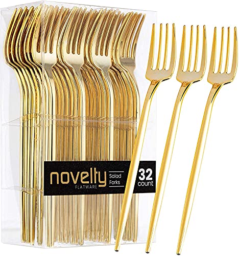 Elegant Novelty Gold Salad Plastic Fork (160)
