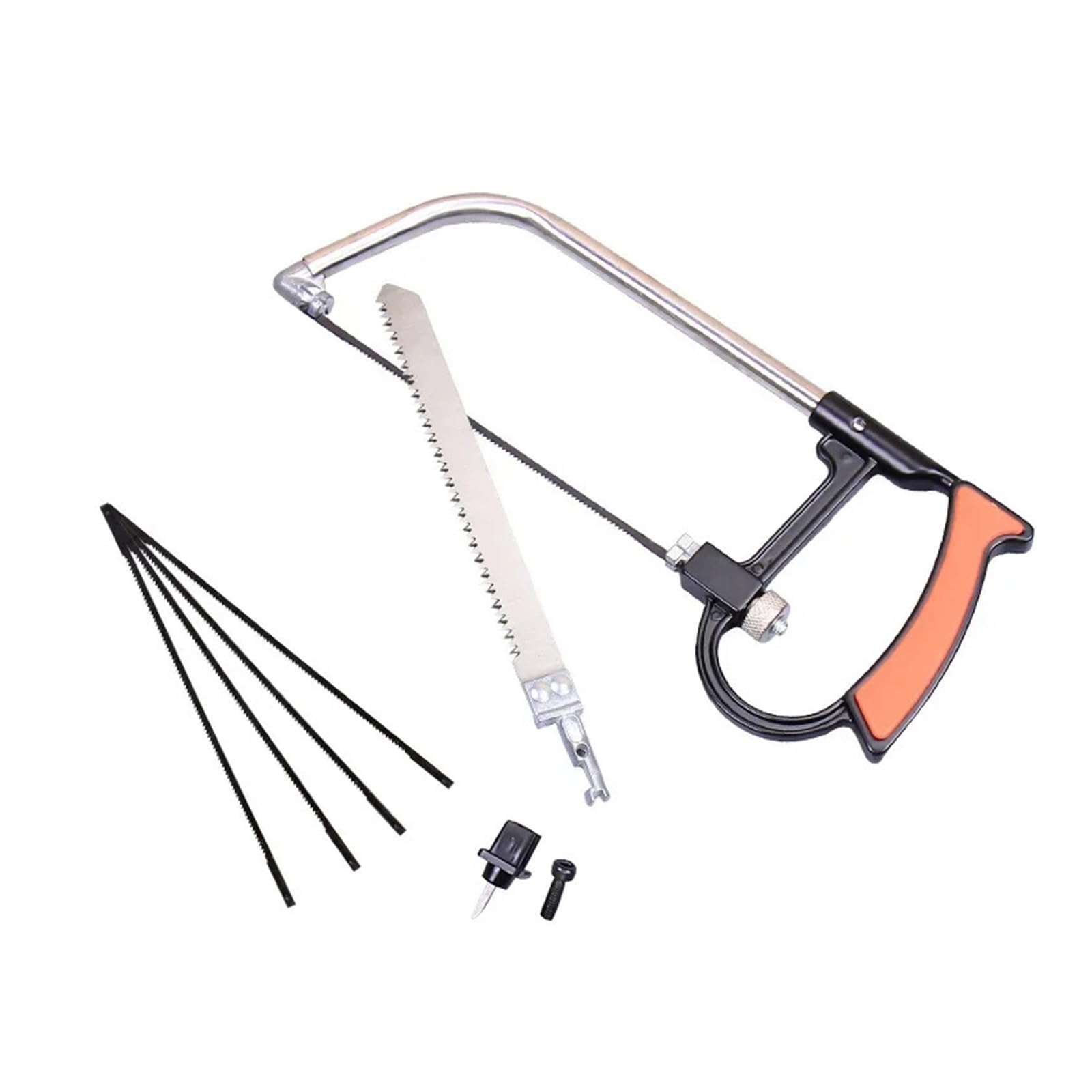 Piła 7w1 uniwersalna ręczna DIY stal metalowa drewno szkło zestaw 6 ostrzy obróbka drewna model do obróbki metalu narzędzie hobbystyczne(Red 12in1 magic saw)