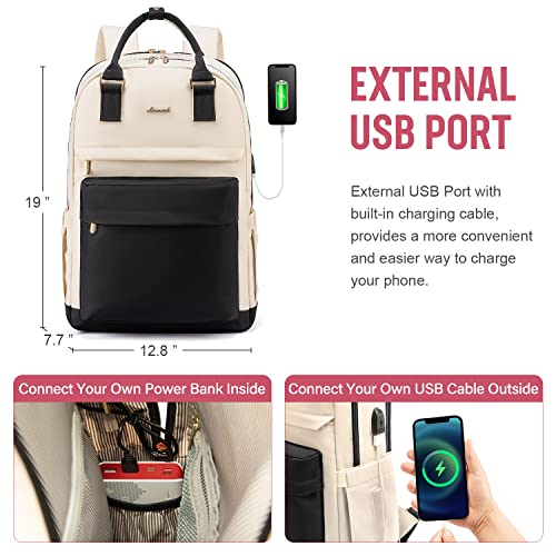 Image of LOVEVOOK Laptop Backpack for Women Girls, 15.6 Inch Waterproof Computer Backpack Student School Cute Bookbag Computer Bag
