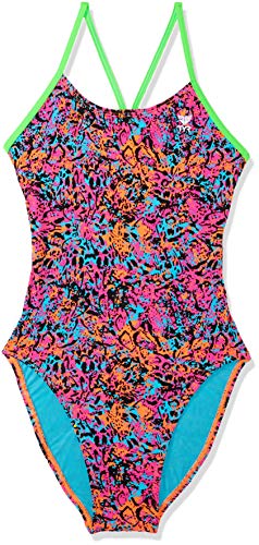 TYR Womens Motus cutoutfit, Pink Multi, 28