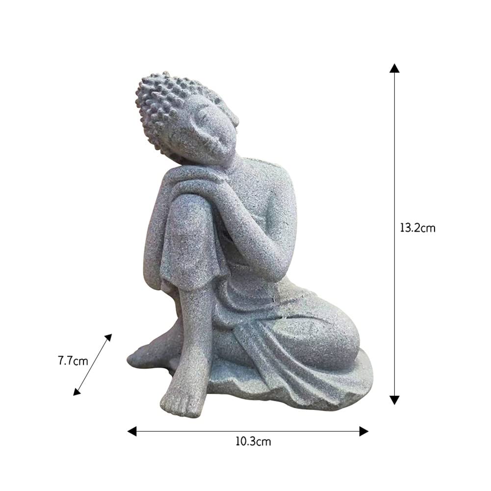 ZYWUOY Resin Aquarium Decorations, Buddha Garden Ornament Sandstone Resin Effect Outdoor Indoor Statue Yoga Decor - Image 3