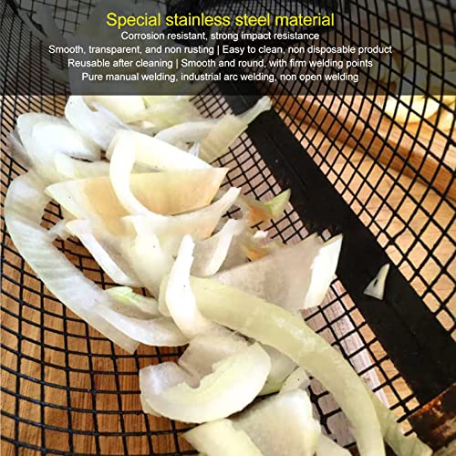 Rollender Grillkorb, Edelstahl-Grillkorb, tragbarer Drahtgeflecht-Zylinder-Grillkorb, Grillzubehör mit Haken für Fleisch, Gemüse, Koteletts, Fisch und Pommes Frites – Bild 4