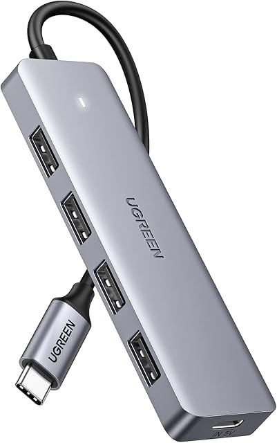 UGREEN USB C Hub, Slim Type C to 4 Port USB 3.0 Adapter, 5Gbps High-Speed USB Splitter Compatible with Thunderbolt 3 Macbook Pro iPad Pro Air XPS HP Envy Galaxy S22 and More