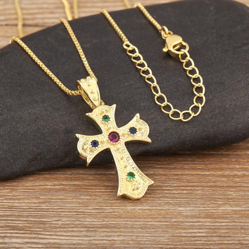 Collier croix en cristal de haute qualité aux reflets intenses - 5