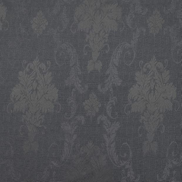 PRIME LINENS Curtain for Living Room Ring Top Jacquard Fully Lined Modern Panels Eyelet Curtain for Bedroom Window with 2 Free Tie Backs (Grey - Image 3