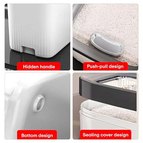 Image of Rioware Rice Storage Container 10Kg Kitchen Dispenser Set Containers | Airtight Moisture Proof Plastic Grain Dispensers | Rotating Daal Store Box For Pulses Dal, Cereals - Greyish White Ricelux