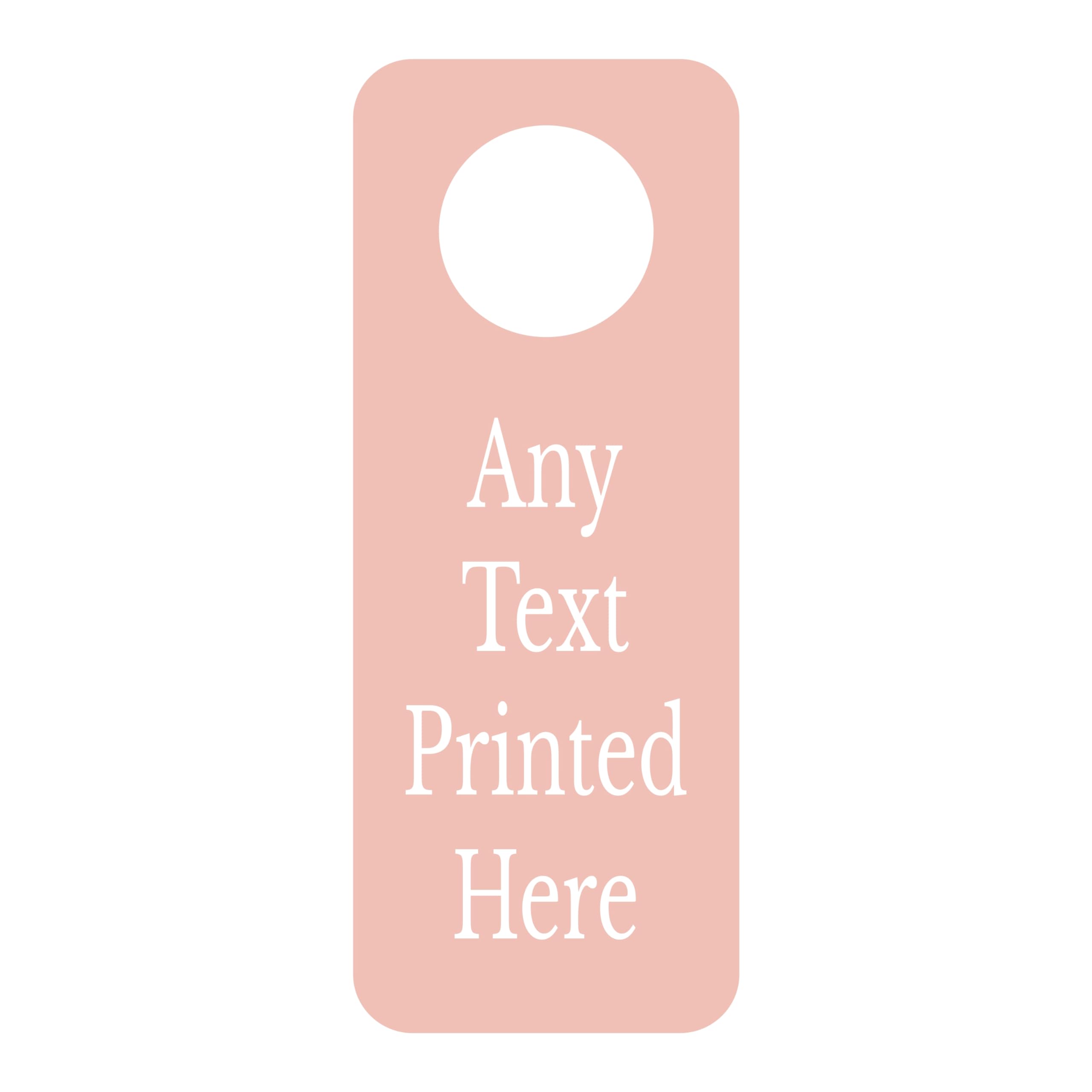 1stclassgifts Personalised Door Hanger Sign Metal Aluminium Bedroom Door Sign Selection Of Colours Available (UV PRINTED) (Peach Pink)