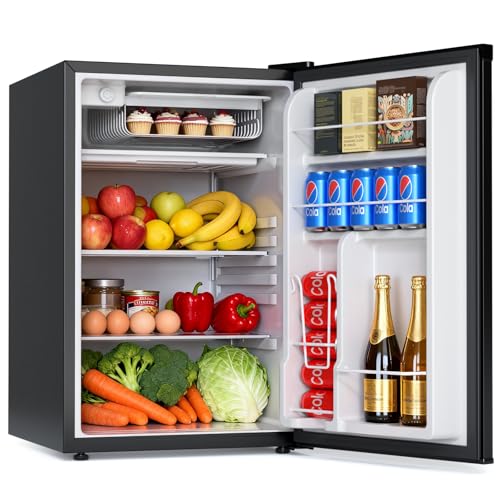 COWSAR 4.5 Cu.Ft Dorm Fridge with Freezer, Single Reversible Door